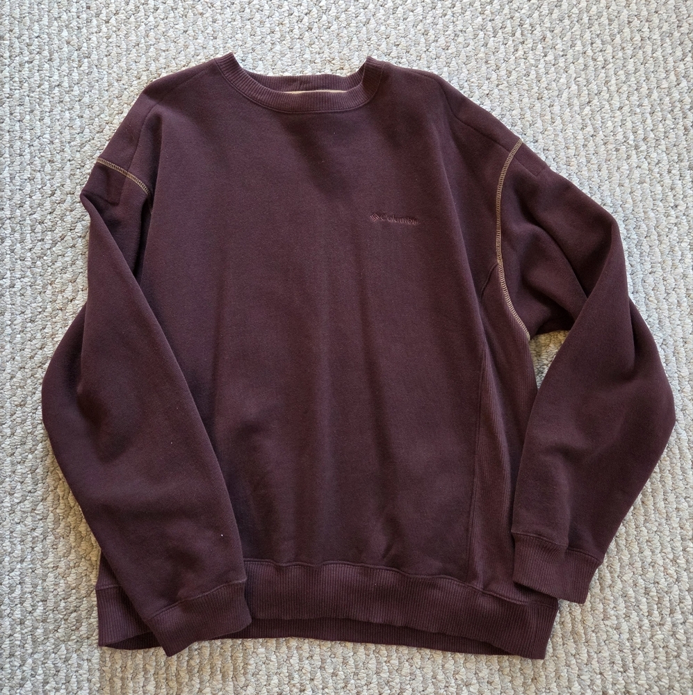 Columbia Men's Dark Burgundy Crew Neck Sweater